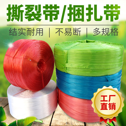 塑料打包绳子包装捆扎捆绑绳扎口草球绳撕裂带捆包线