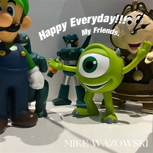 友好的大眼仔MIKE苏利文的好朋友怪兽大学可爱公仔存钱罐摆件