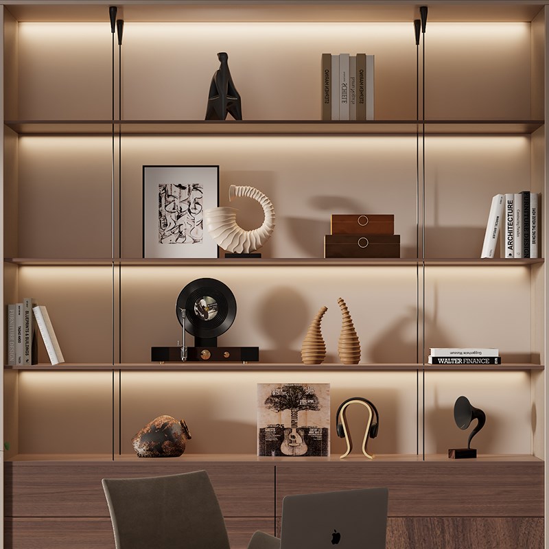 中古侘寂风壁柜酒柜开放格软装饰品会所酒店大平层高级感复古摆件