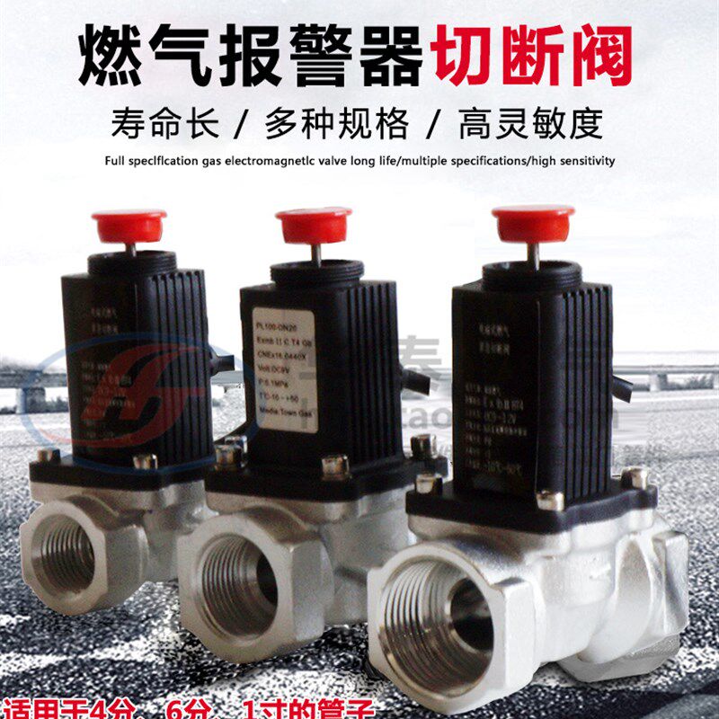 46分1寸燃气报警器联动切断阀 家用220v紧急切断阀DN1520控制开关