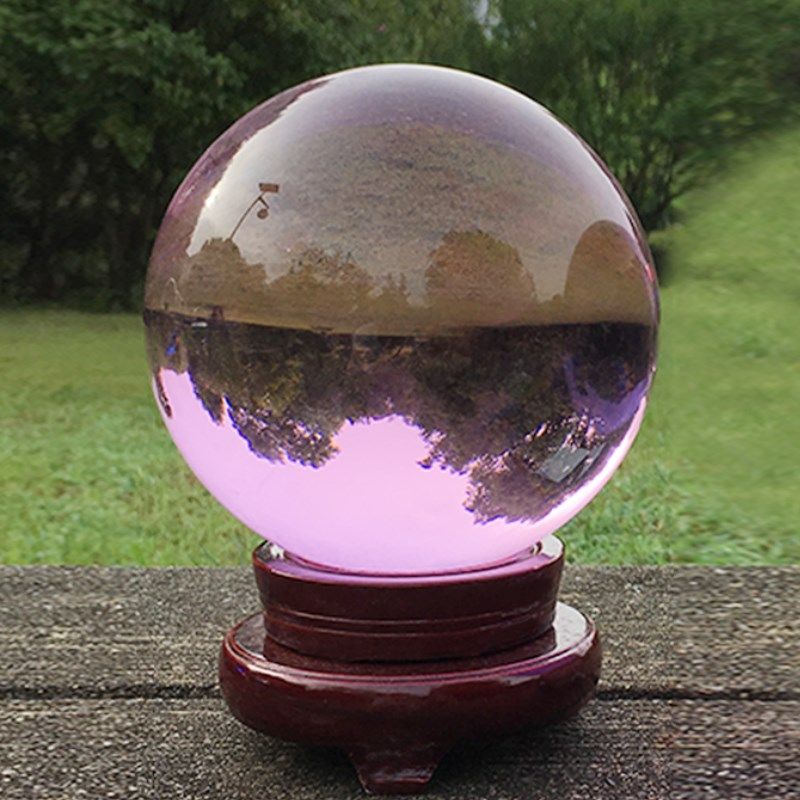 粉色水晶球K9粉晶玻璃球办公桌客厅摆设粉球装饰旺桃花卧室摆件,家居饰品,装饰摆件,淘宝优惠券,粉丝福利购,淘宝优惠卷