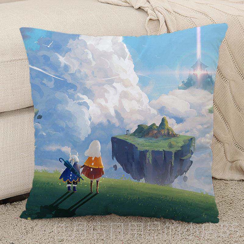 高档Sky 边光遇周枕定制靠垫巫师平卡菇卡白鸟螃抱蟹动漫二次元靠