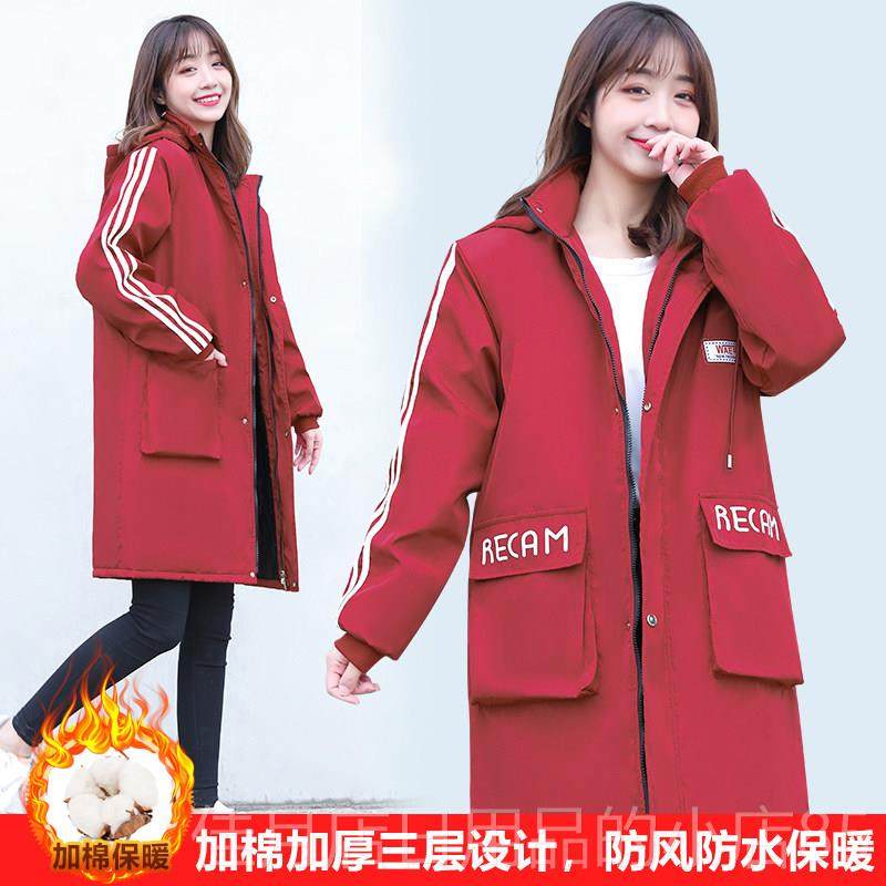 高档防水加棉加厚罩衣大人冬季加绒保尚暖厨房袖围裙长韩女版时工