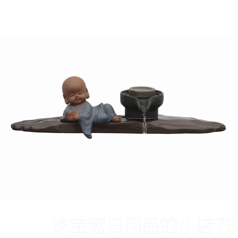 高档太公钓鱼禅意盆景陶瓷鱼缸客厅书房公喷泉约简现水代装饰流摆