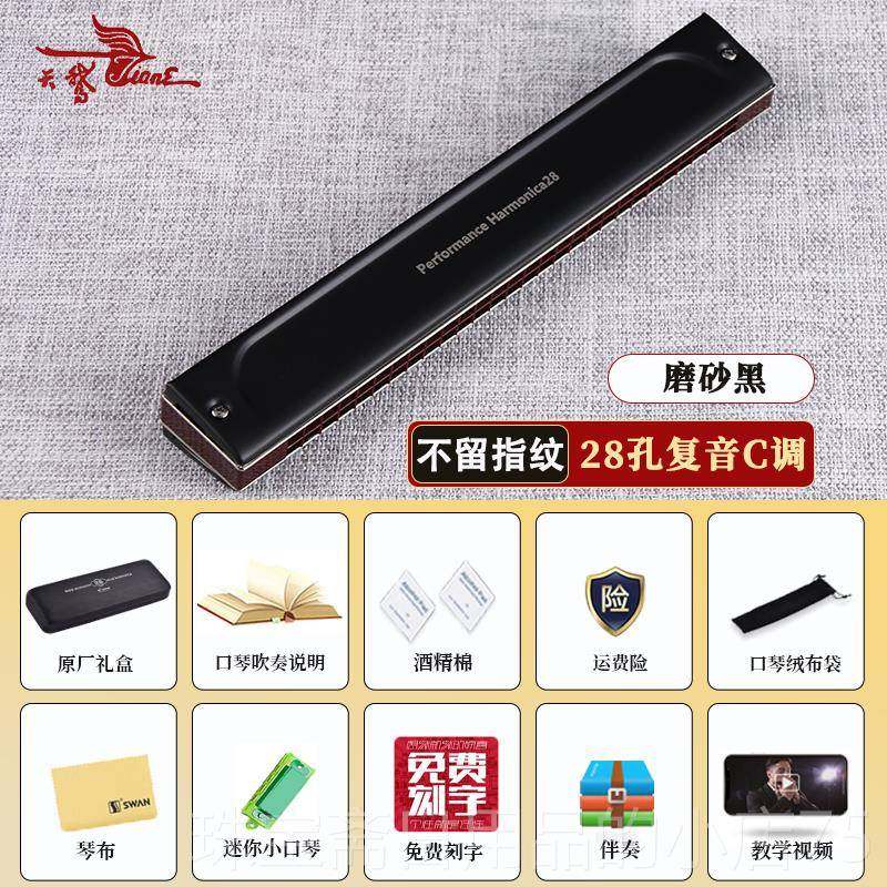 高档老国产经典Sw天鹅口琴专28覆调c乐调纯正男士孔口音业演奏级
