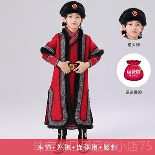 高档古蒙古服族男童儿蒙童蒙古演出服马甲古袍蒙族蹈元素蒙族舞服