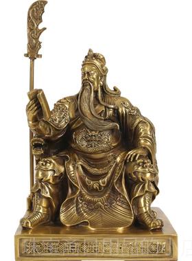 高档黄铜关摆件《看书公公》武财神关羽装关关二爷办公室饰品开业