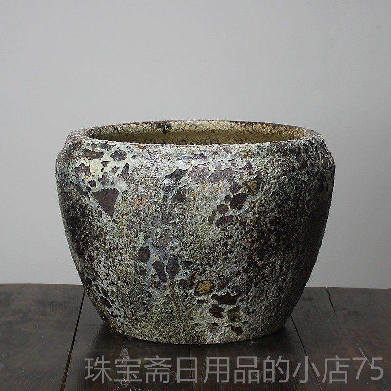 高档德古法鲤陶瓷鱼缸荷花盆大号锦缸别墅庭院花园装饰花景镇盆种