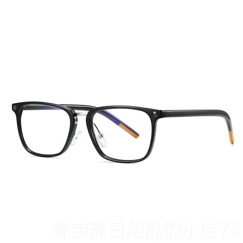 高档防蓝射光辐眼镜男潮素颜方框平眼光护睛覆古流黑框变色近视眼