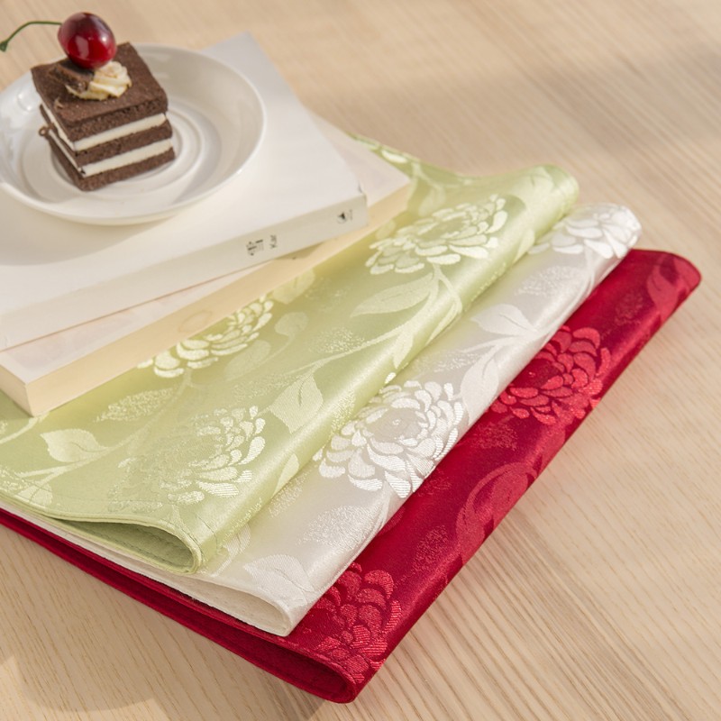 玫瑰提花餐垫布艺防水餐桌垫盘垫隔热垫碗垫学生盘垫吃饭垫子家用