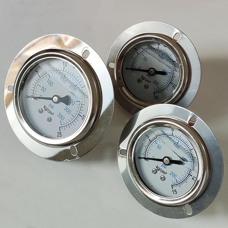 模温机压力表 0-15KG冷水机1/英制牙7/1防震充油轴向不锈钢油表
