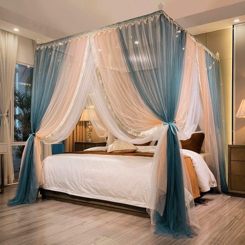 单蚊帐家用无需要支架单卖落地三开门双层公主风加密加厚1.8m米床