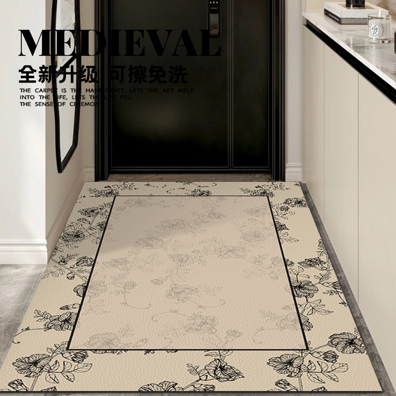 法式复古入户门地垫PVC可擦免洗玄关地毯门垫进门口防滑脚踏垫子