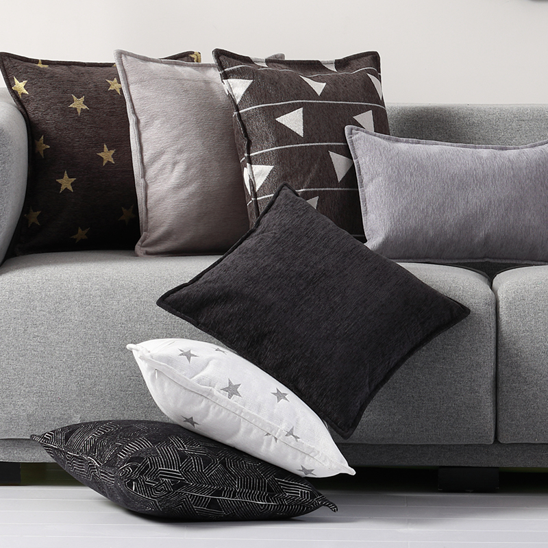 纯色加厚正方形靠枕抱枕家用沙发靠垫抱枕不含芯客厅靠背垫腰枕