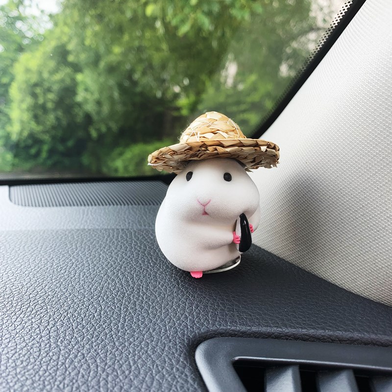 汽车摆件吃货仓鼠车载饰品新款车内装饰中控台可爱公仔2022车内饰