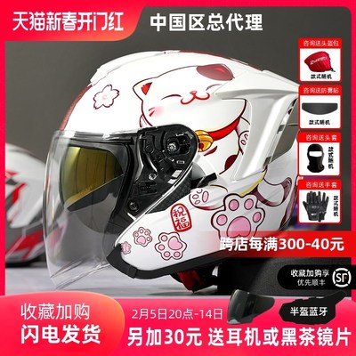 RSV摩托车头盔双镜片半盔男四季防雾复古四分之三盔电动车女Ryzen