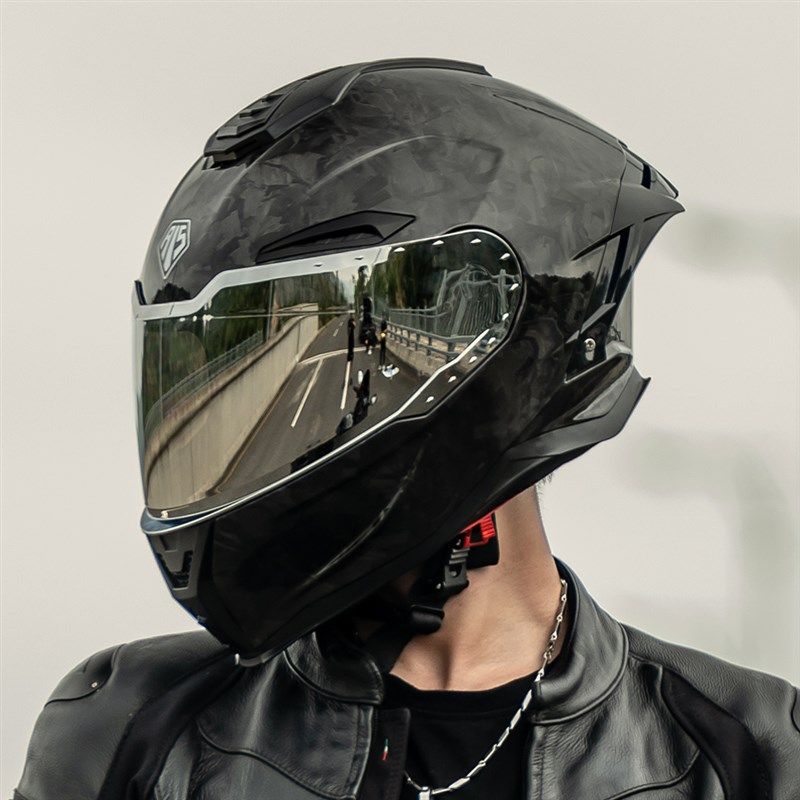 艾狮摩托车头盔碳纤维全盔超轻男女夏季骑行透气仿赛机车盔3C认证