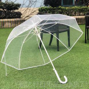 高档可23人使抗风铝骨加大115cm伞用面透明雨伞长柄 伞透明伞情侣