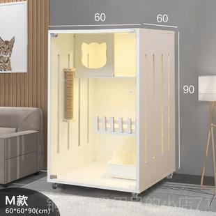 高档间猫别墅实木超大用空豪猫华猫笼子猫舍猫屋家室内猫咪房子窝