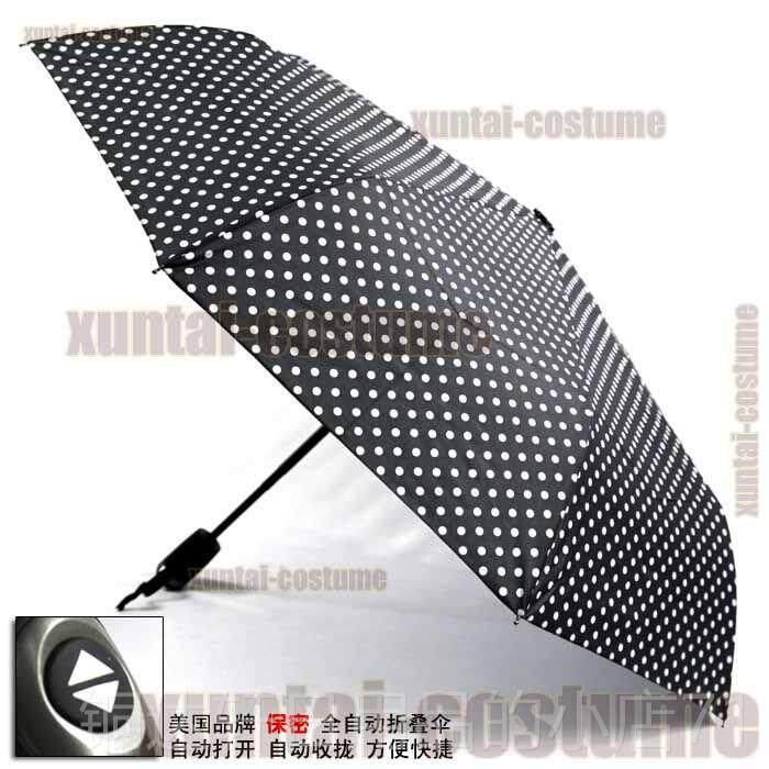 高档出口国umb艺erlla术灵感创意个性全自动德男女三折叠晴雨伞红