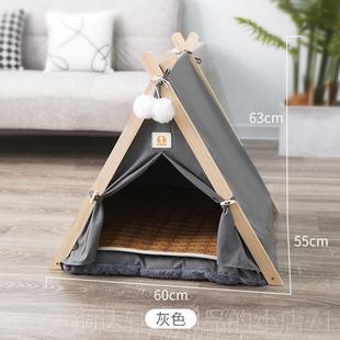 高档猫帐篷窝窝宠物帐篷狗式 用阳台小猫咪屋室内四 可通拆洗房子季