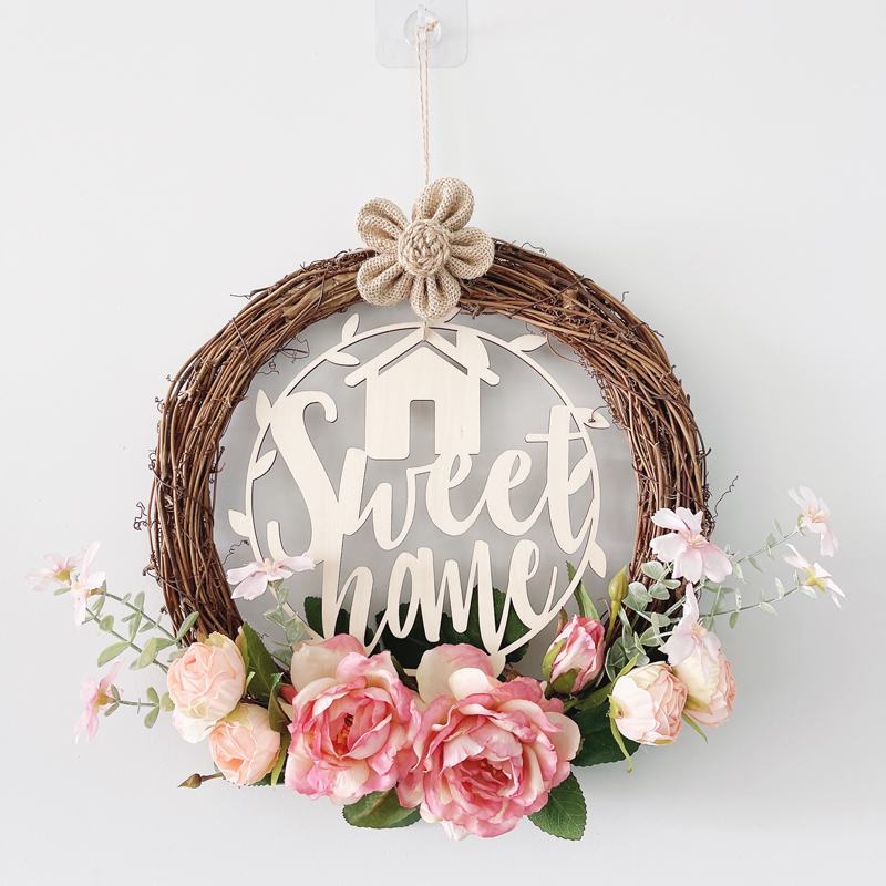 免打孔门口挂饰装饰吊饰客厅餐厅卧室门沙发上花环挂件入户门花艺