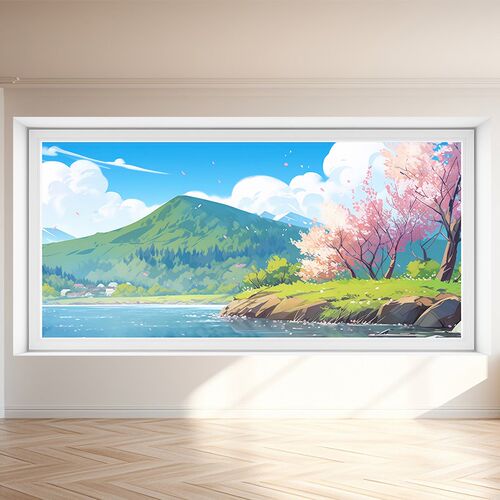 美景风光墙贴自粘壁画卧室宿舍墙画贴纸房间贴纸风景贴画客厅装饰