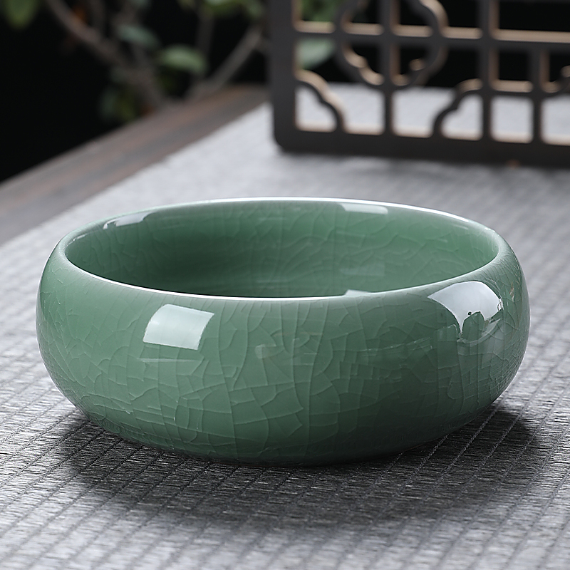 可养开片哥窑茶洗家用大容量水洗茶杯盆陶瓷水盂茶海功夫茶具配件