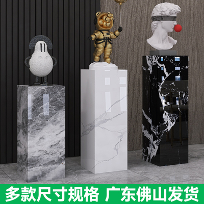 现代落地大理石摆台雕塑底座样板房酒店展厅走廊过道展示台摆件