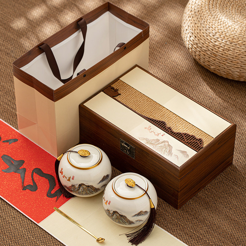 复古中式茶叶礼盒装空盒高档包装盒金骏眉龙井绿茶红茶白茶定制