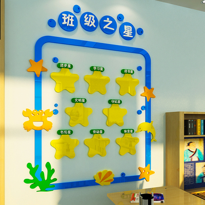 班级之星评比栏墙贴纸教室装饰布置小学文化建设黑板报幼儿园环创