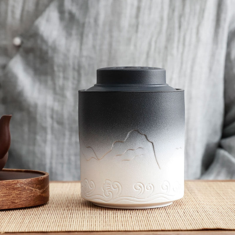 茶叶罐陶瓷复古山海密封罐储茶储防潮中式空罐普洱绿茶家用送礼罐