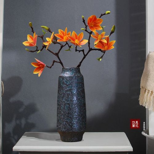玉兰花瓶摆件客厅插花仿真花高档2024新款室内玄关假花摆设装饰品