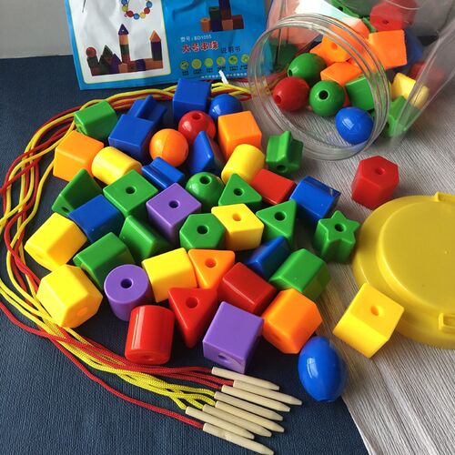 婴幼儿童串珠子玩具宝宝益智早教精细动作训练穿线绕珠1一3岁园区
