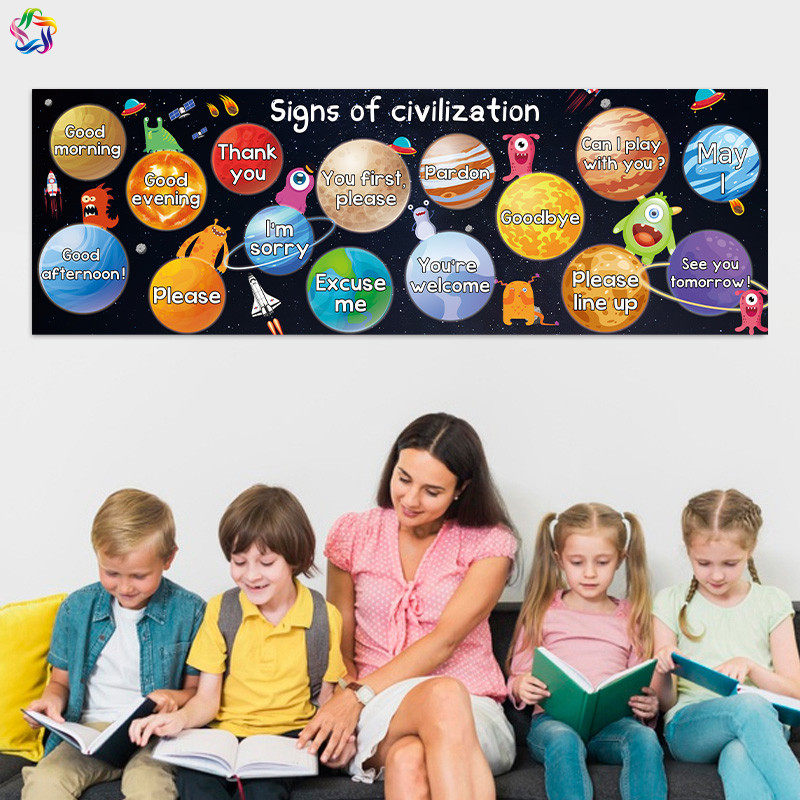 儿童房英文标语文明用语墙贴主题墙小学教室文化墙面布置海报装饰,家居饰品,文化墙贴,淘宝优惠券,粉丝福利购,淘宝优惠卷