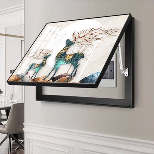 福禄吉祥电表箱装饰画免打孔配电箱盖板遮挡电闸盒开关现代墙壁画