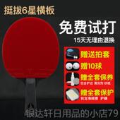 高档tihar德挺拔乒国乓球拍单拍专业级六星拍横拍6直星ppqb兵乓球