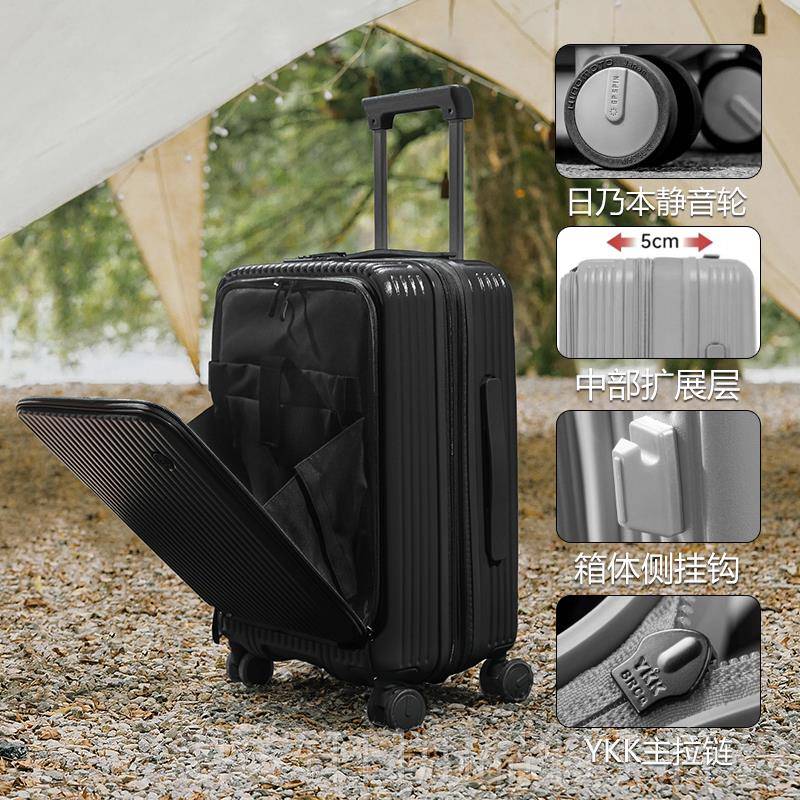 高档2日本日本车轮小型可扩展0英寸前开口盖Pc手推车登机箱女4旅2