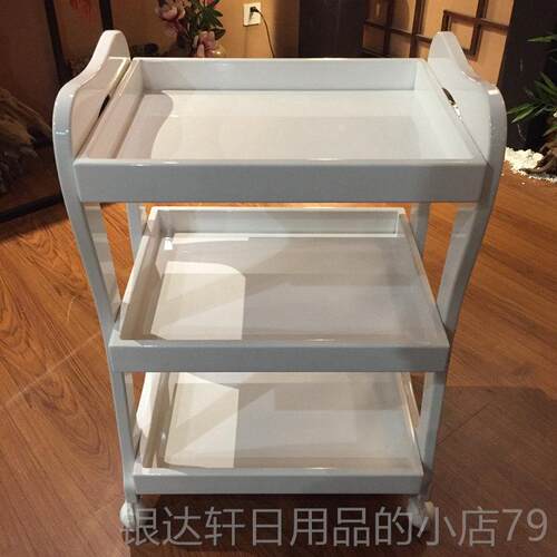 高档美容推压缩实木三美容车美容院小推车纹美甲车层工具绣手推车