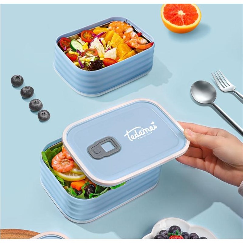 小清新少儿304不锈钢保温饭盒上班族女生便当盒密封透气水果盒子