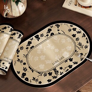 中古风餐垫高级感吸水防油防烫家用西餐垫免洗pvc隔热垫碗垫杯垫