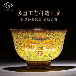 景德镇陶瓷主人杯个人专用珐琅彩描金高档茶杯轻奢茶具品茗杯茶碗