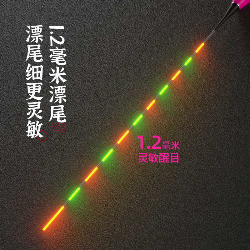 322电子漂滑口轻口鲫鱼漂高灵敏夜钓浮漂水无野钓黑坑31夜光漂影