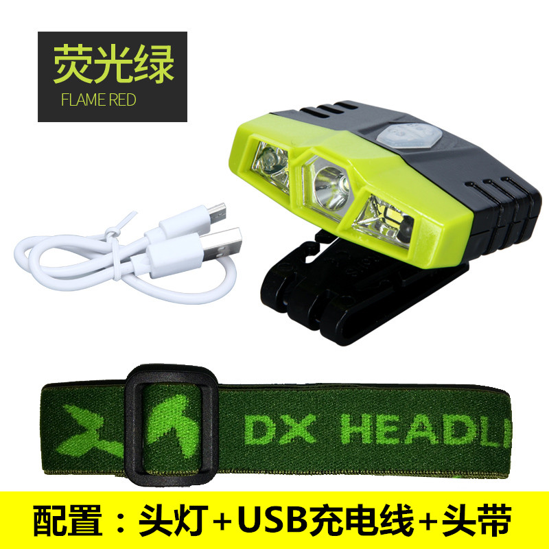 威克特钓鱼头灯充电感应灯led强光超亮夜钓灯头戴式夹帽灯帽檐灯