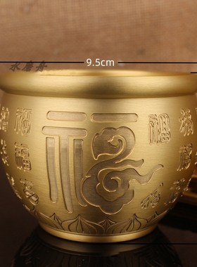 全黄铜百福貔貅米缸纯黄铜米缸招财百福缸聚财聚宝盆存钱罐烟灰缸