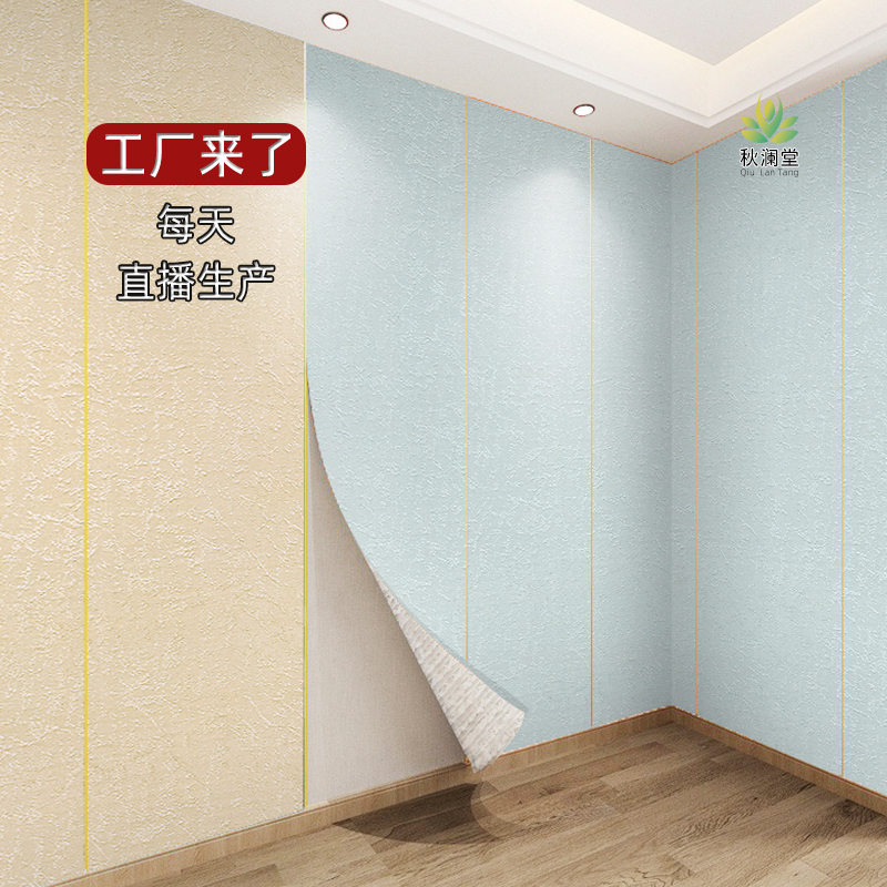 硅藻泥墙布自粘2023新款软装墙板全屋装饰电视背景墙沙发床头壁布