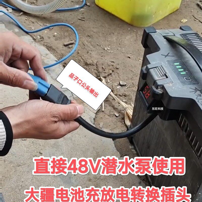 T20/16/30/40/50慢充电取电插头家用冲电保养电池 48V水泵供电