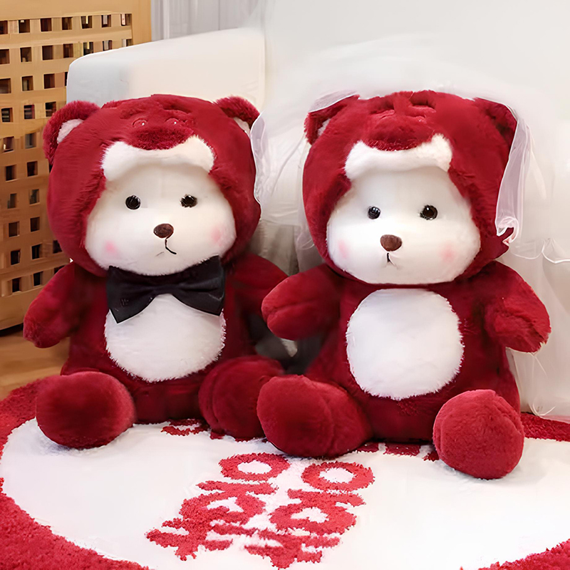 结婚压床娃娃一对新婚婚房布置装饰陪嫁喜娃公仔高档婚庆用品大全