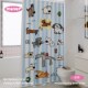 FunDog浴室浴帘防水速干防霉套装 免打孔洗澡淋浴房卫生间隔断帘布