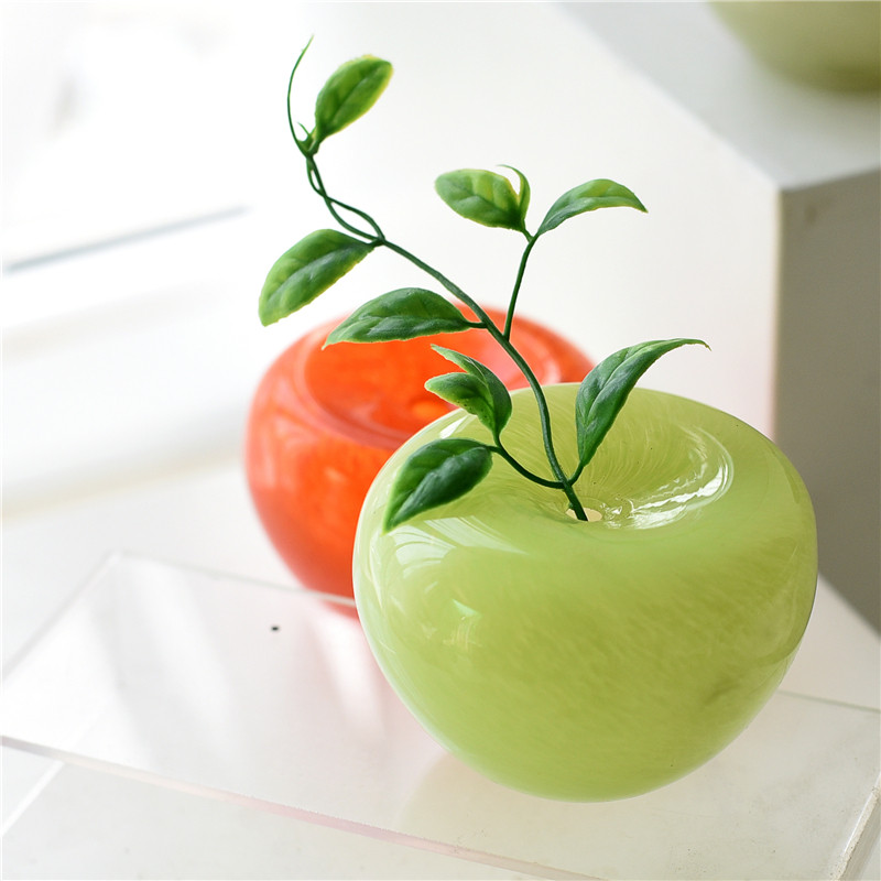 时尚QQ萌彩色玻璃花瓶小口径迷你水培花器桌面装饰品摆件馈赠佳品